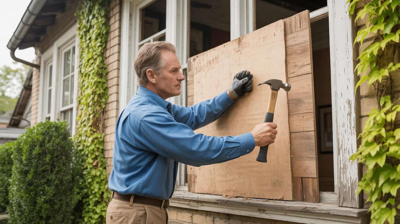 boarding up windows