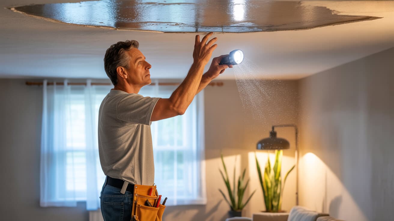 ceiling stains swelling