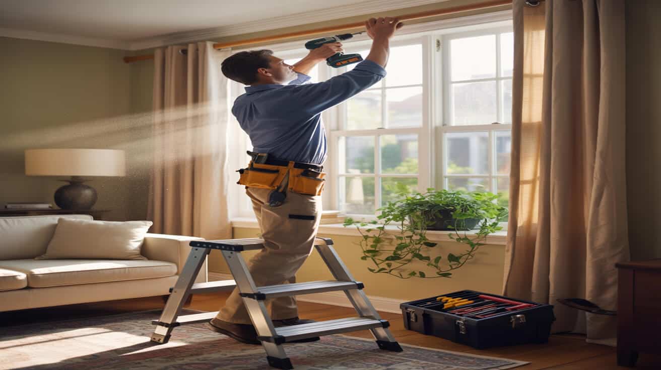 curtain pole refixing for stability