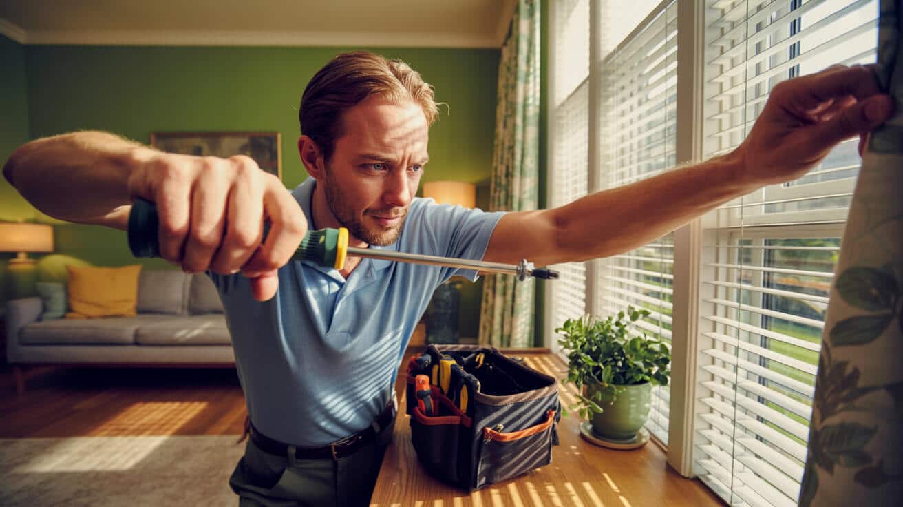 curtain rails blinds tightening