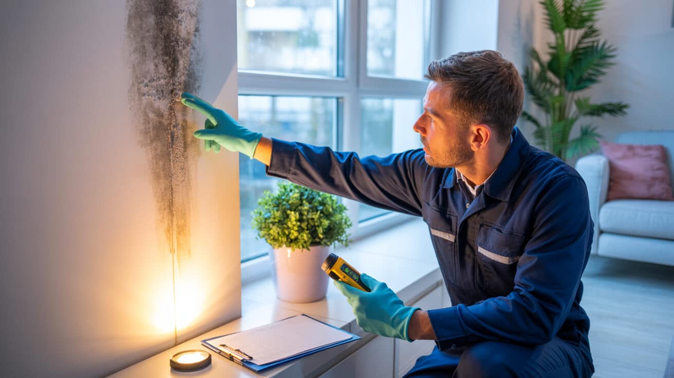 damp or mould patch investigation for health and safety