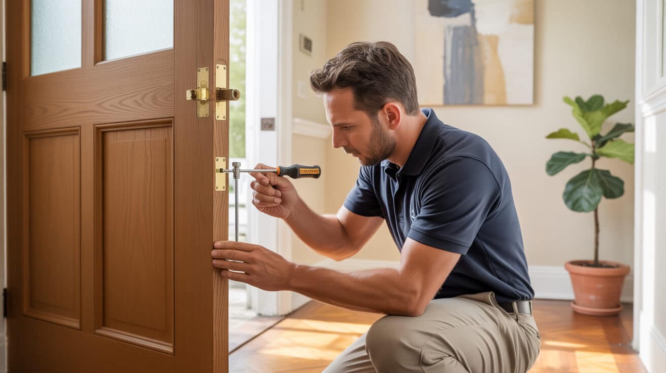 door realignment and rehinging for functionality