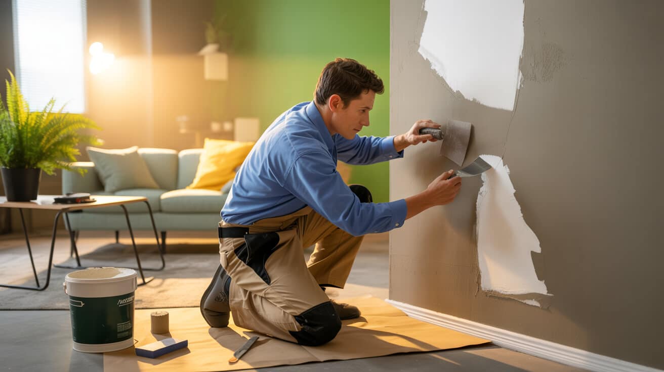 hole patching in drywall or plasterboard