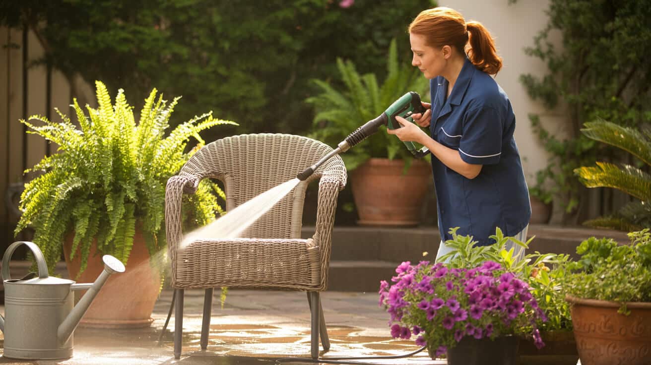 light jet washing for outdoor furniture