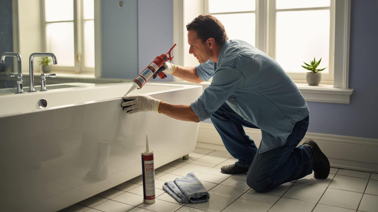 reapplying bathroom silicone
