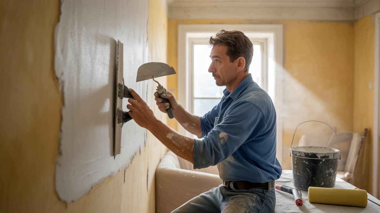 replastering small sections for smooth finishes