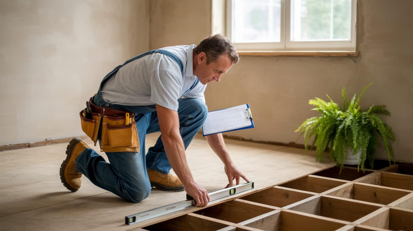 uneven subfloor investigation