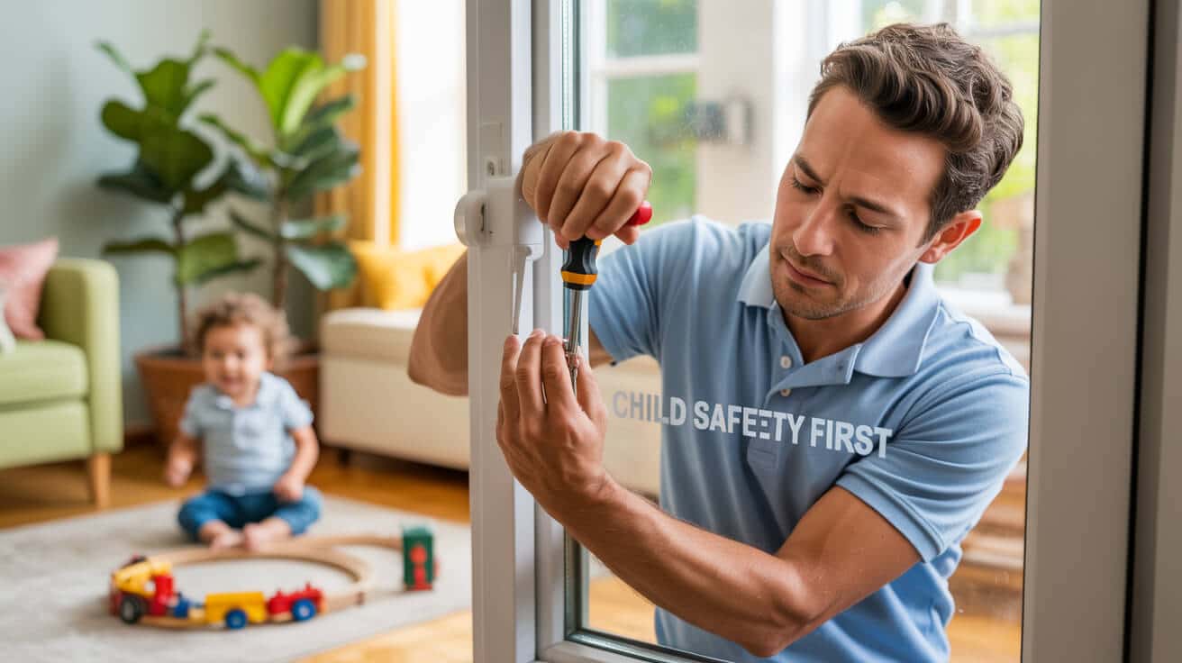 window restrictor fitting for child safety