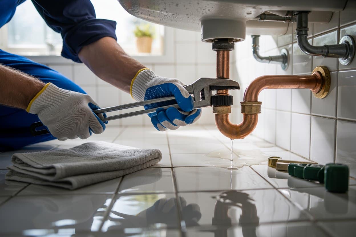 a photograph of a plumber s gloved hand q1v4vlvptlmsgjfr923fqw sjumcih sac2z6jkk6qeow